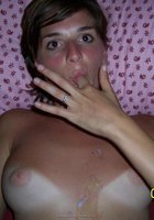 Хахаль накончал на подбородок молодой подруги 32 фото